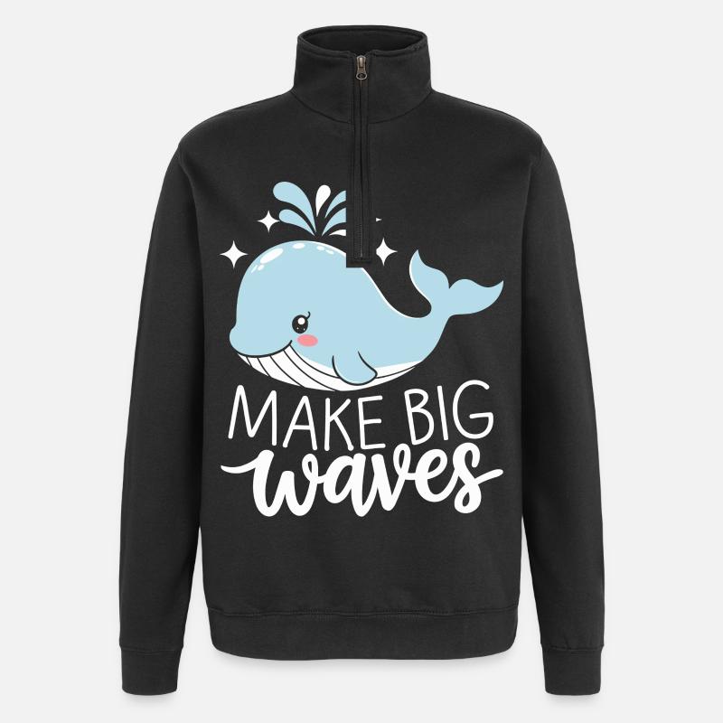 Make Big Waves With Confidence - Quarter-Zip Sweatshirt - black