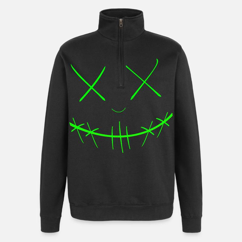 Visage - Sweat à zip 1/4 - noir