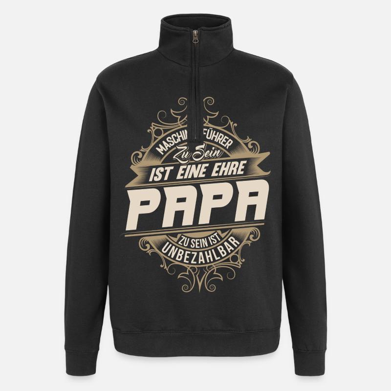 Machine operator dad - Quarter-Zip Sweatshirt - black