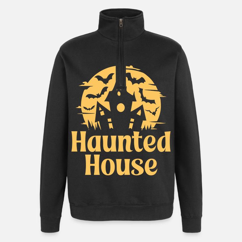 maison hantée - Sweat à zip 1/4 - noir