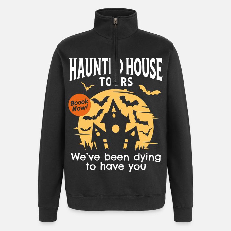 Visites de maisons hantées - Sweat à zip 1/4 - noir