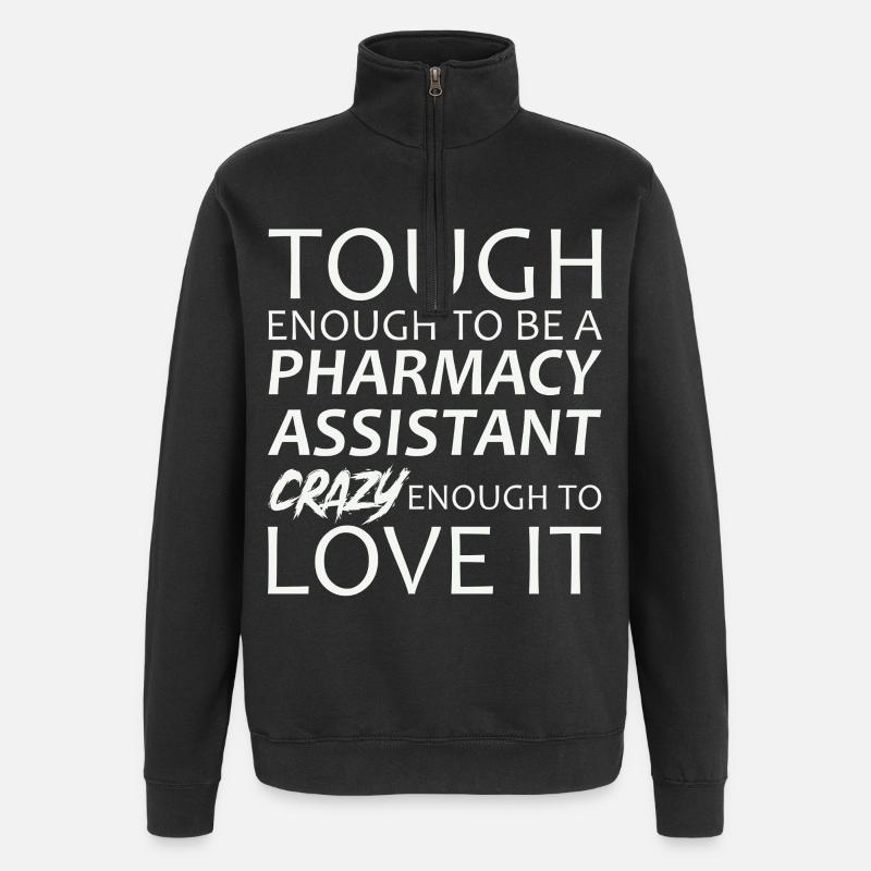 Pharmacy assistant Crazy - Quarter-Zip Sweatshirt - black