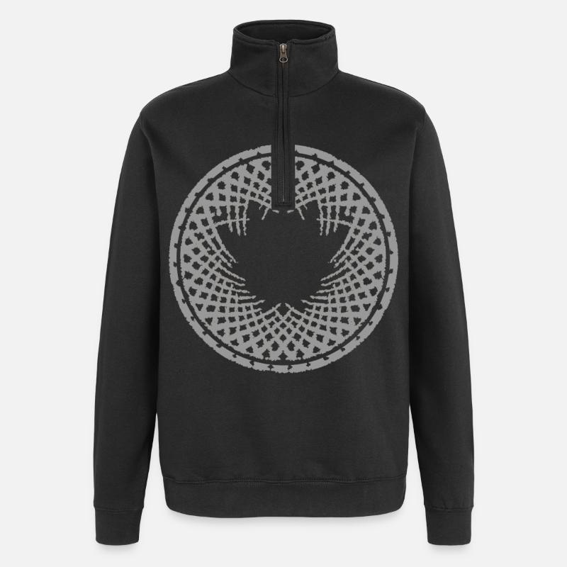 Geometric Mandala Pattern - Quarter-Zip Sweatshirt - black
