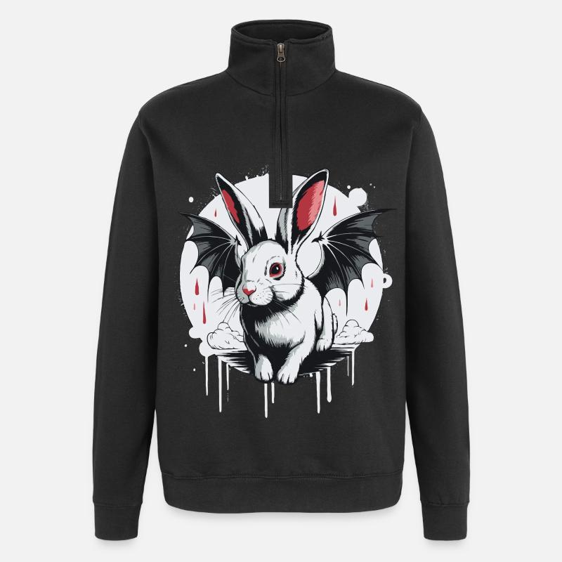 Mystic Rabbit Dragon Mix - Sweat à zip 1/4 - noir