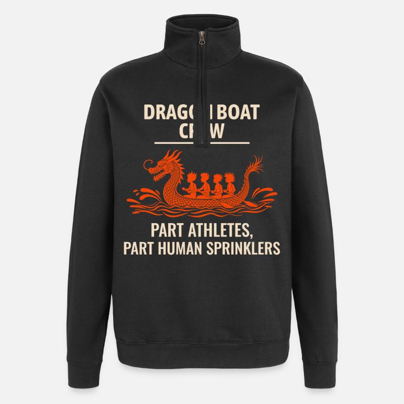 Drachenboot Crew Athleten Sprinkler - Quarter-Zip-Sweatshirt - Schwarz
