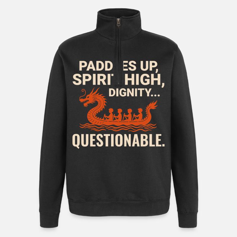 Équipage de course de bateaux-dragons - Sweat à zip 1/4 - noir