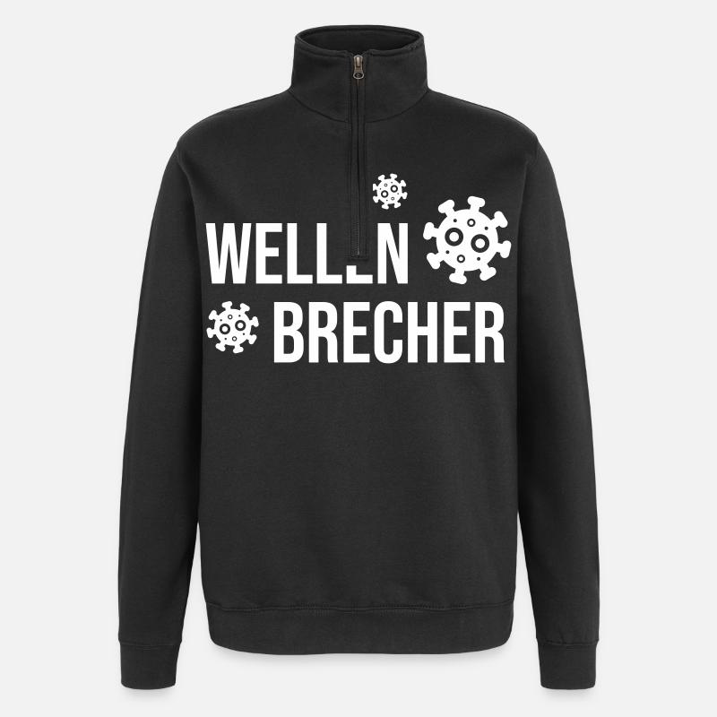 Wellenbrecher - Quarter-Zip-Sweatshirt - Schwarz