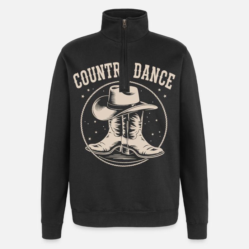 Conception de danse country - Sweat à zip 1/4 - noir