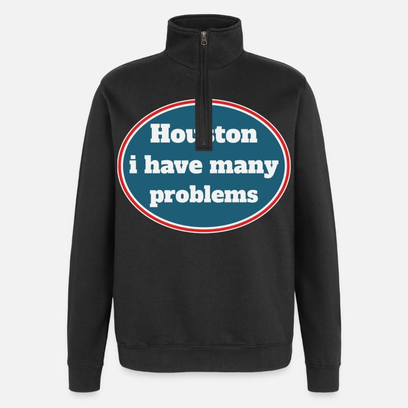 Houston i have many problems - Quarter-Zip-Sweatshirt - Schwarz
