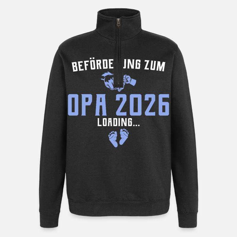Promotion à Papi 2026 chargement - Sweat à zip 1/4 - noir