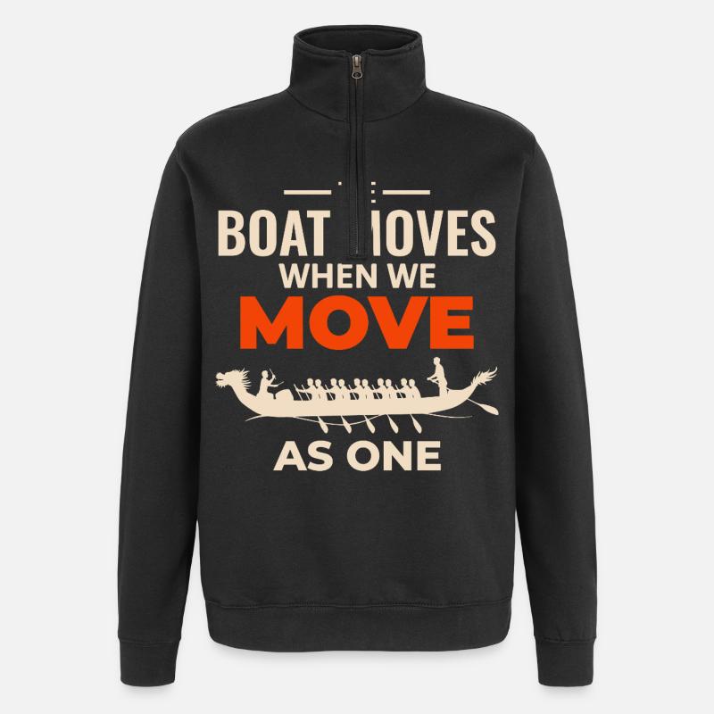 Drachenboot Unity Design - Quarter-Zip-Sweatshirt - Schwarz
