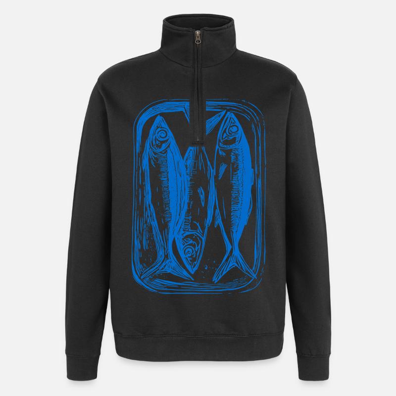 Conserve de poisson - Sweat à zip 1/4 - noir