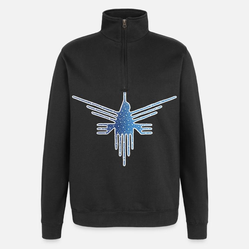 Nazca Bird on Starry Background - Quarter-Zip Sweatshirt - black