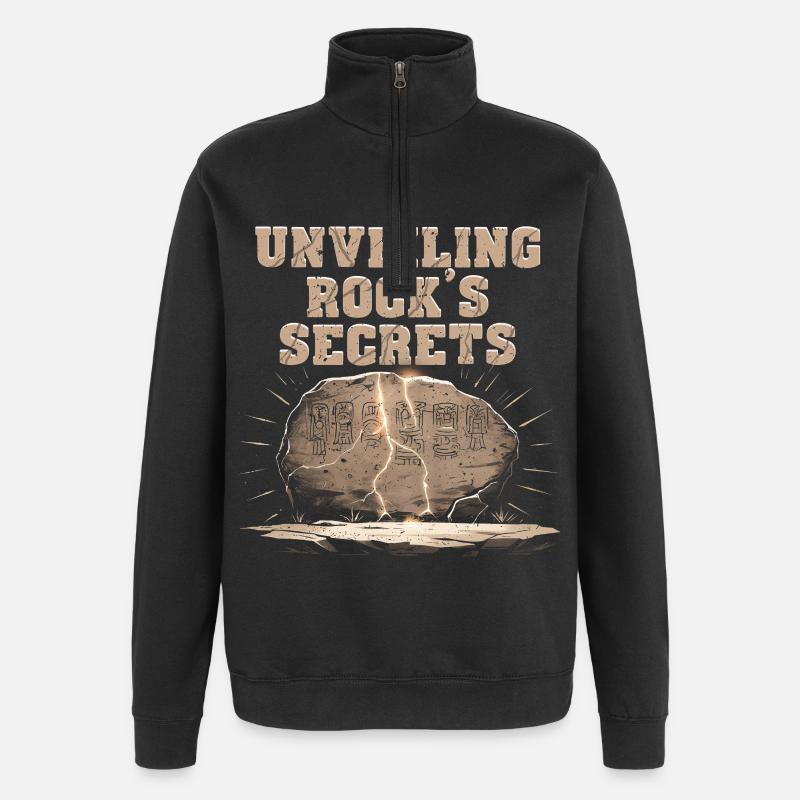 Petroglyphe Petroglyphen Unveiling Rock's Secrets - Quarter-Zip-Sweatshirt - Schwarz