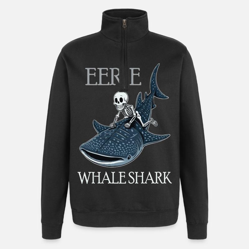 Énergie des mers avec requin-baleine - Sweat à zip 1/4 - noir