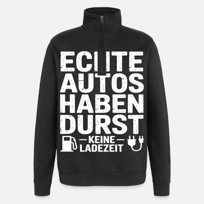 Benzin Autos - Quarter-Zip-Sweatshirt - Schwarz