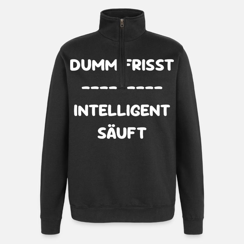 Stupid Eats - Boissons intelligentes - Sweat à zip 1/4 - noir