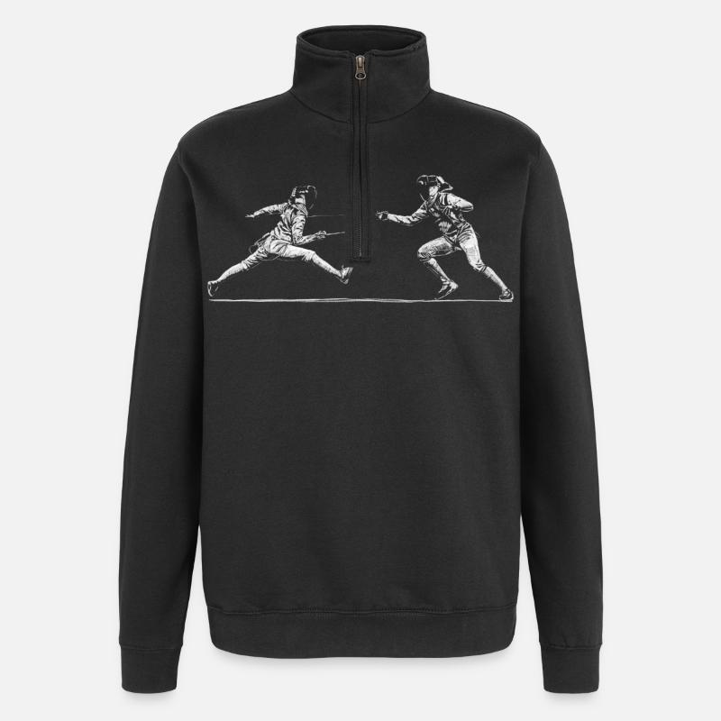 escrime - Sweat à zip 1/4 - noir