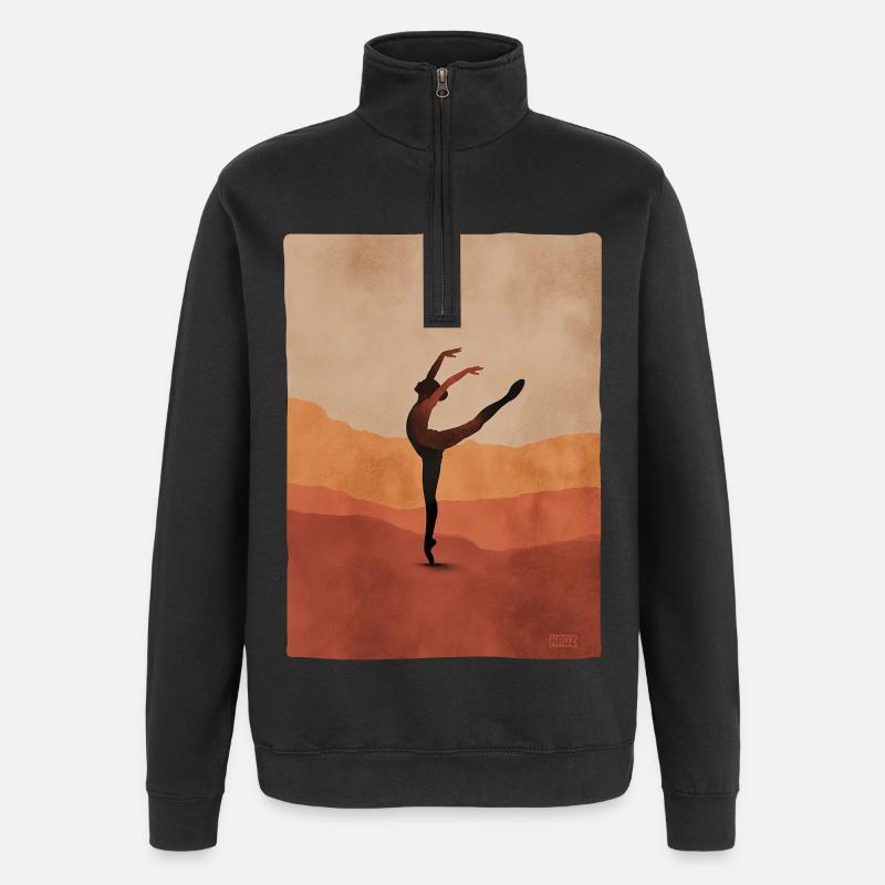 Silhouette de danseuse du désert - Sweat à zip 1/4 - noir