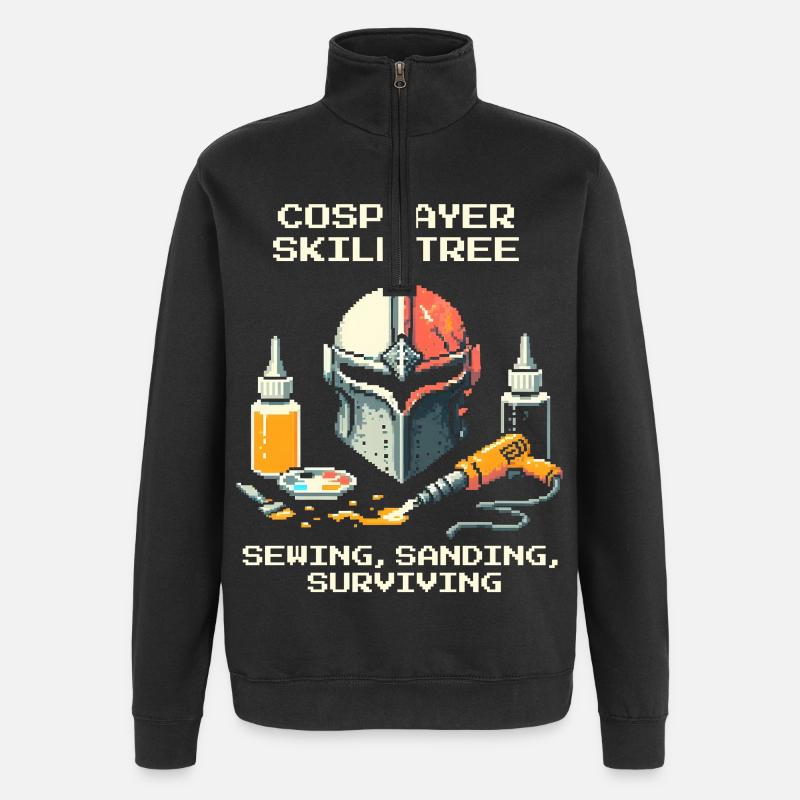 Skilltree: Sewing, Sanding, Survival | Cosplay - Quarter-Zip Sweatshirt - black
