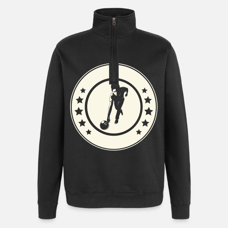 Bowling - Sweat à zip 1/4 - noir