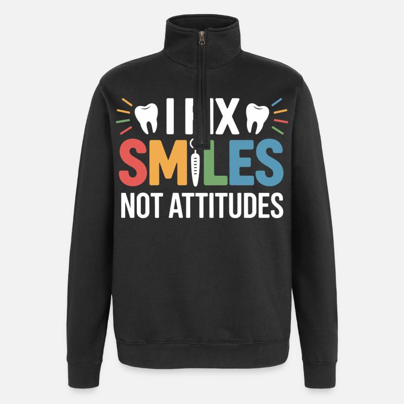 Conception artisanale du pont dentaire - Sweat à zip 1/4 - noir