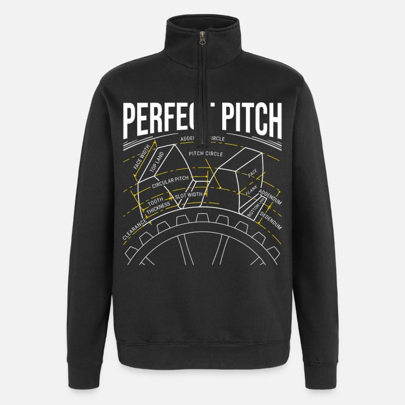 Anatomie der Zahnräder – Perfect Pitch Edition - Quarter-Zip-Sweatshirt - Schwarz