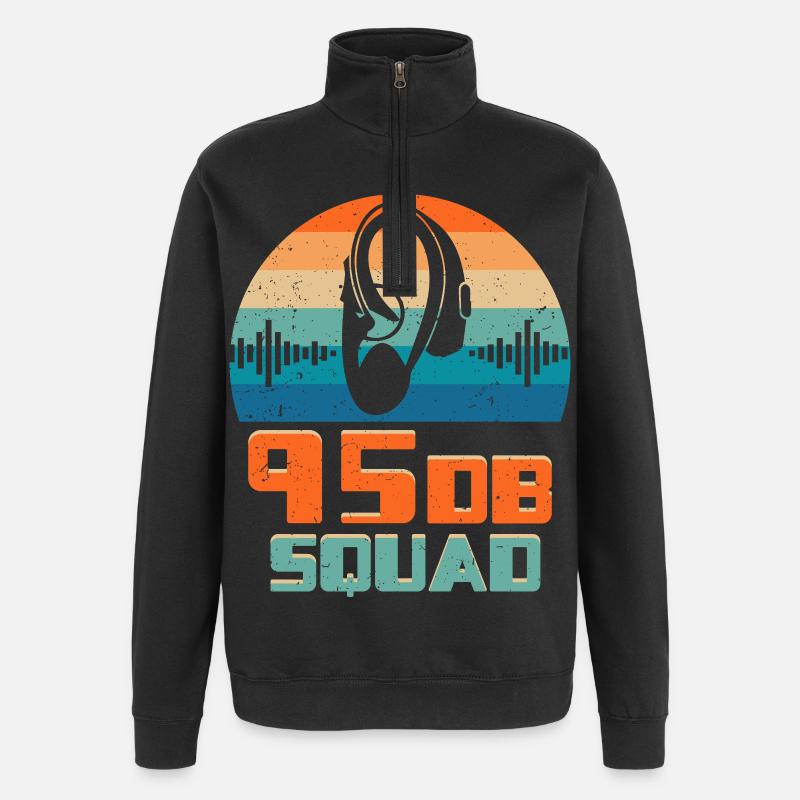 Deaf Deaf Hearing Impairment 95DB Squad - Quarter-Zip Sweatshirt - black