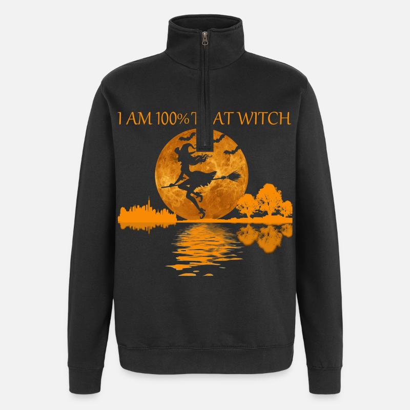 100 pour cent cette sorcière - Sweat à zip 1/4 - noir