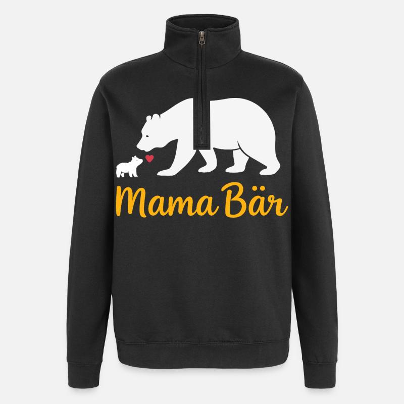 Future Maman MAMA BEAR Rétro Drôle - Sweat à zip 1/4 - noir