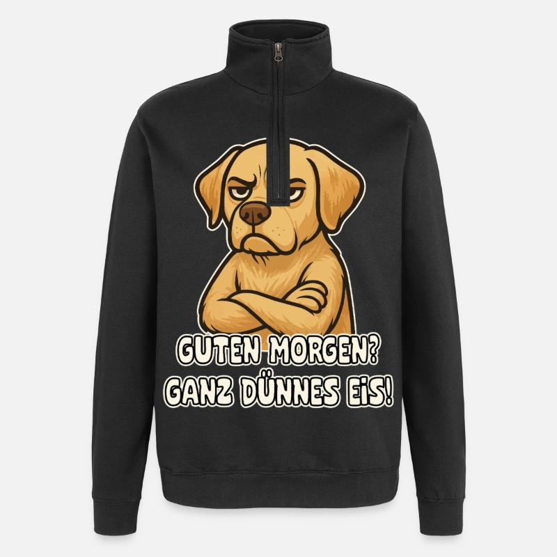 Sarkastischer Hund Labrador - Quarter-Zip-Sweatshirt - Schwarz