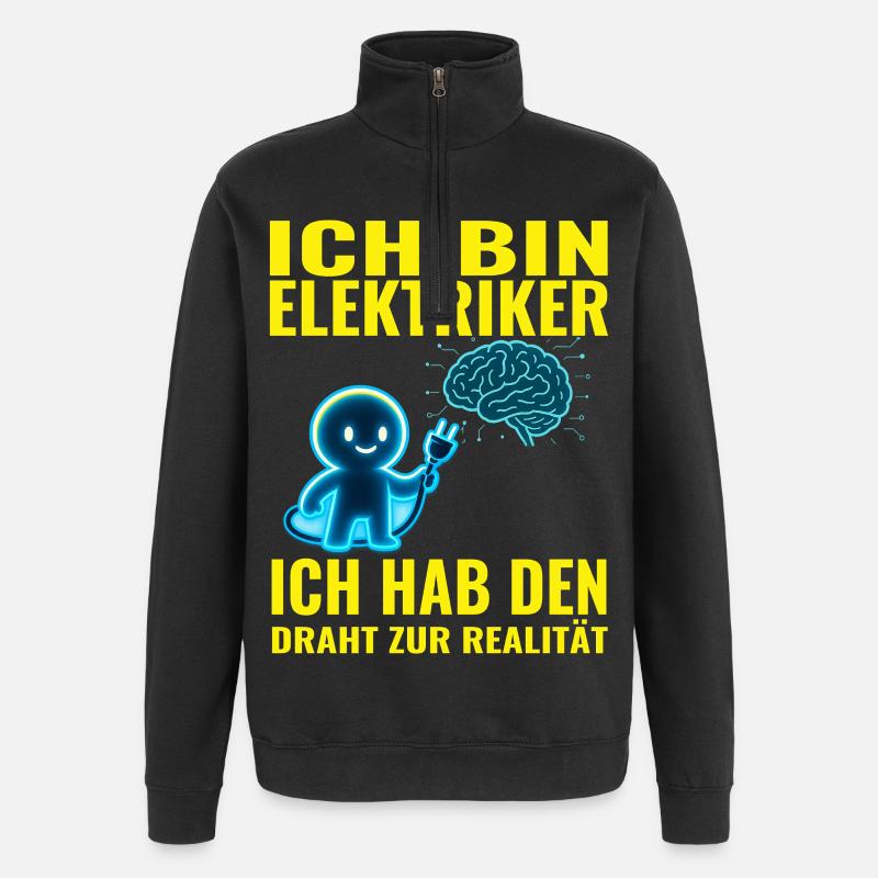 Electric Ghost with Wire Amongus - Quarter-Zip Sweatshirt - black