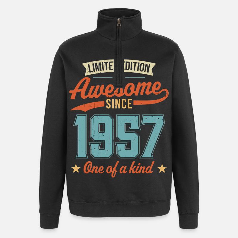 Großartig seit 1957 - Quarter-Zip-Sweatshirt - Schwarz
