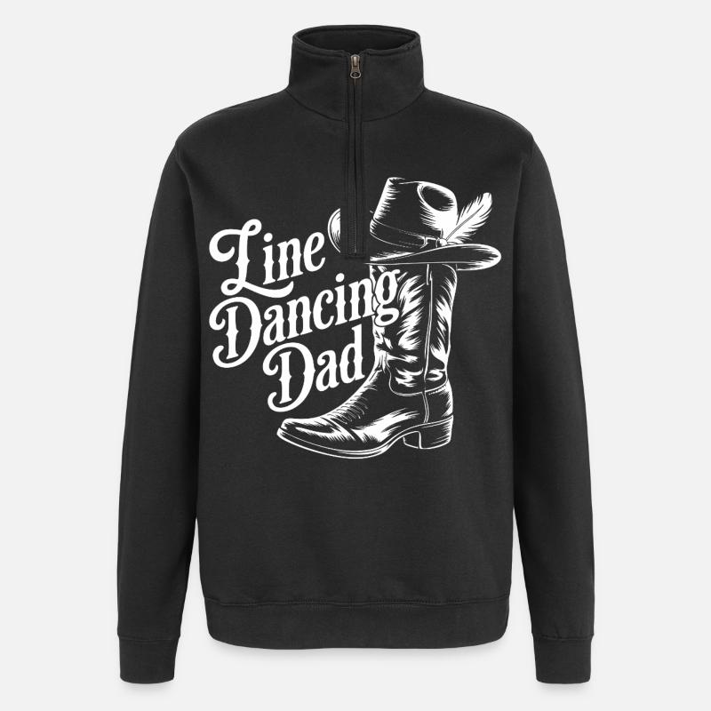 Western Dad Linedancer Design - Quarter-Zip-Sweatshirt - Schwarz
