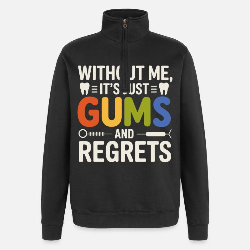 Dental Crown Precision Design  - Quarter-Zip Sweatshirt - black