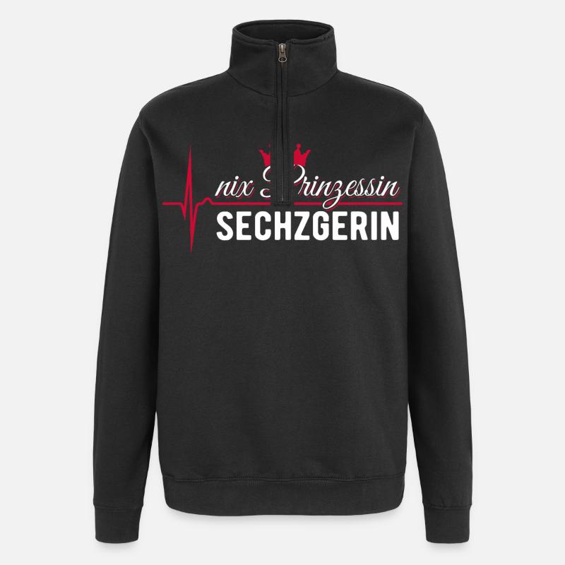 Nix Princess - Sechzgerin - Cadeau ECG Pulse - Sweat à zip 1/4 - noir