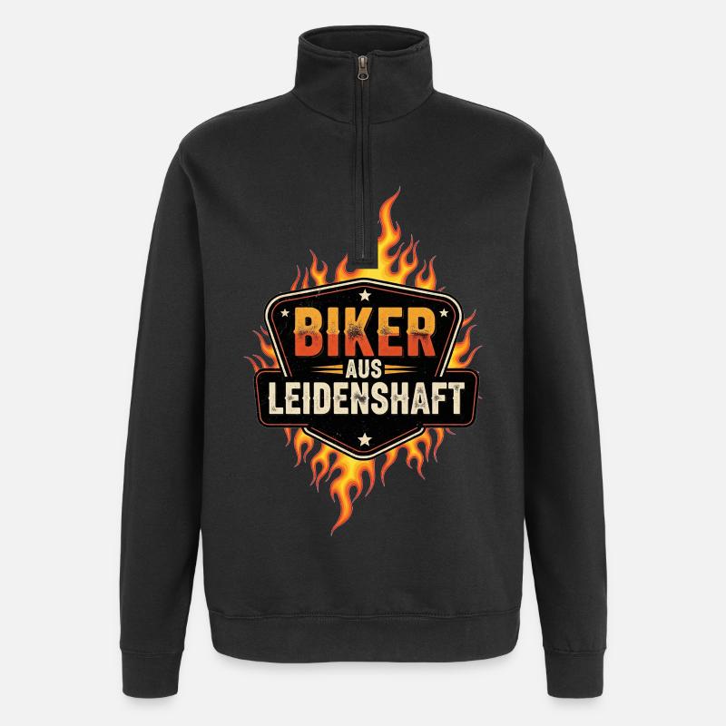 Des motards passionnés - Sweat à zip 1/4 - noir