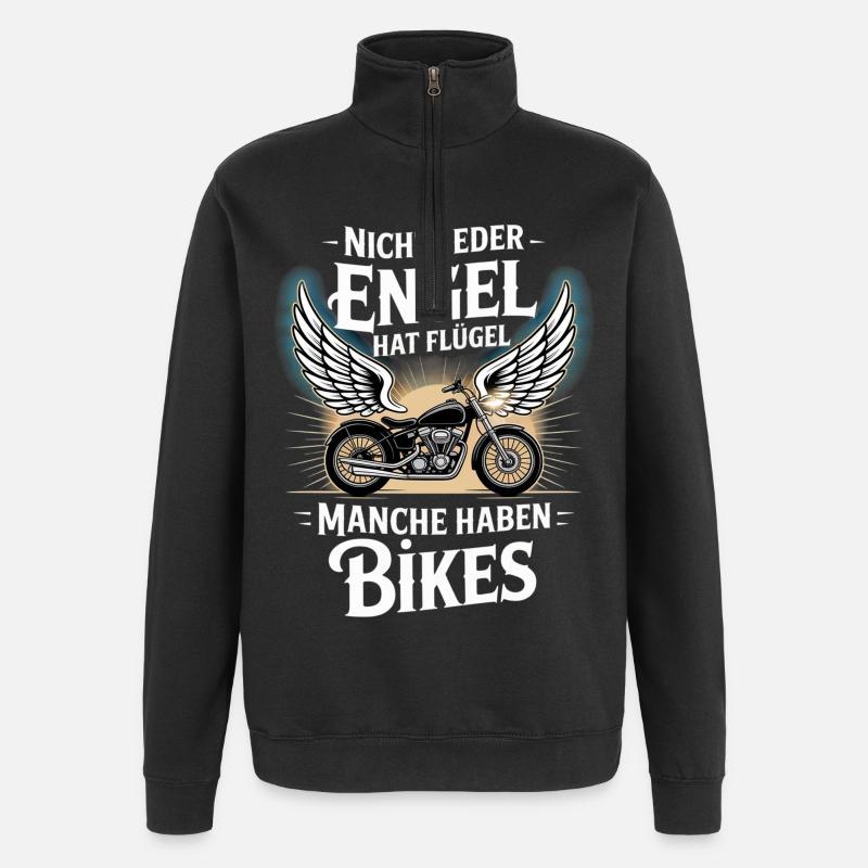 Angels without wings – Bikes - Quarter-Zip Sweatshirt - black