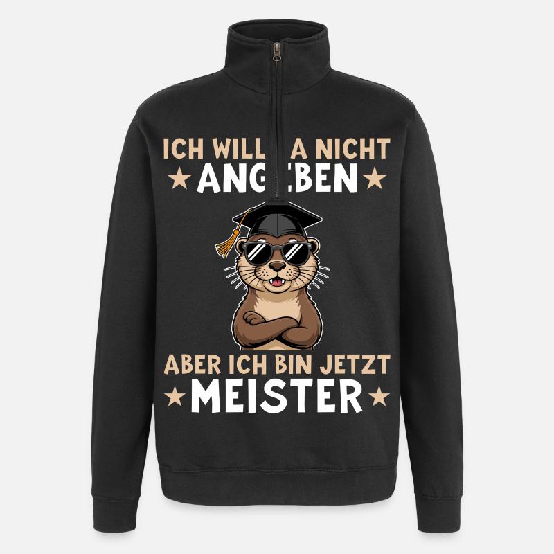 Maîtrise réussie - Otter Master Degree - Sweat à zip 1/4 - noir