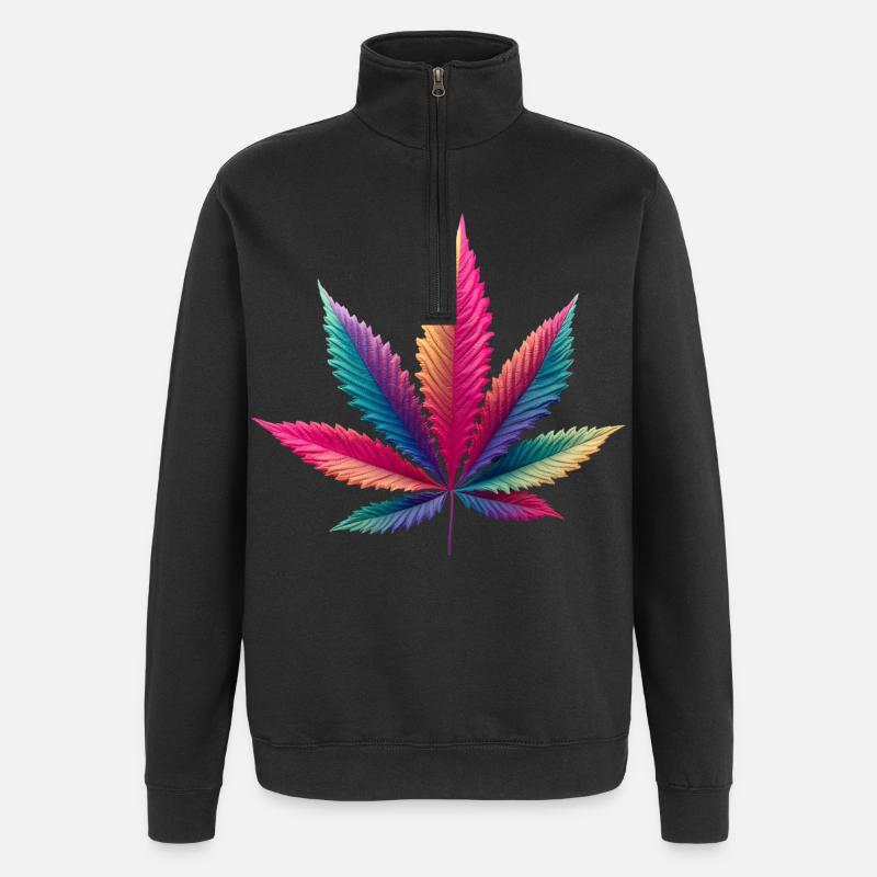 Krautblatt  - Quarter-Zip-Sweatshirt - Schwarz