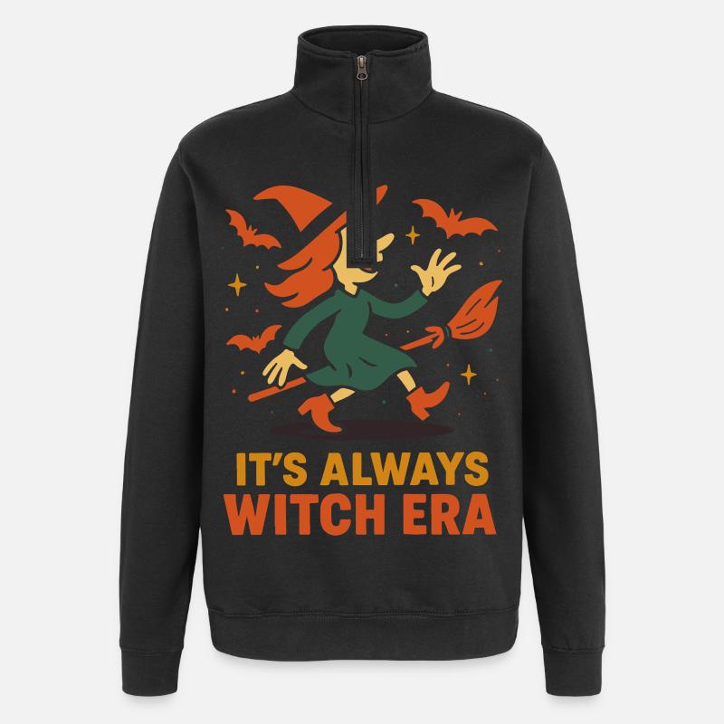 Sorcière Ère Halloween Fête Fun - Sweat à zip 1/4 - noir