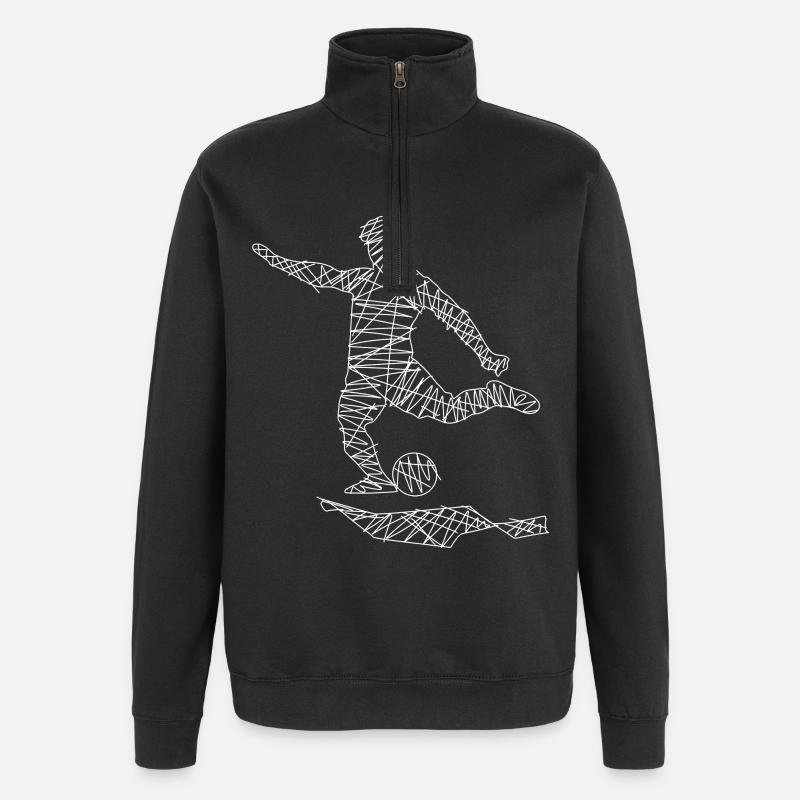 Fussball - Quarter-Zip-Sweatshirt - Schwarz