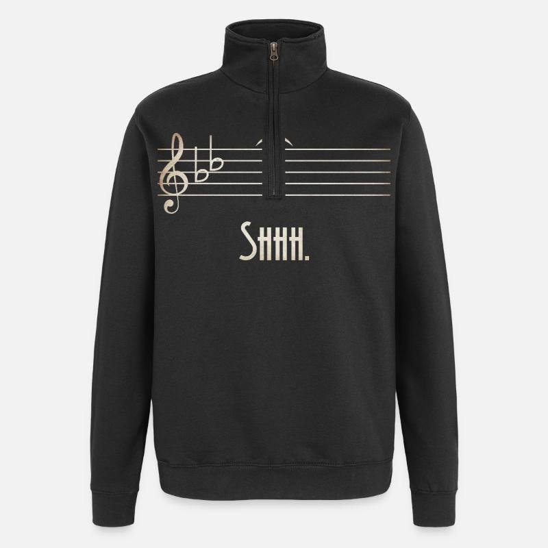 Shhh Silent Melody Partition - Sweat à zip 1/4 - noir