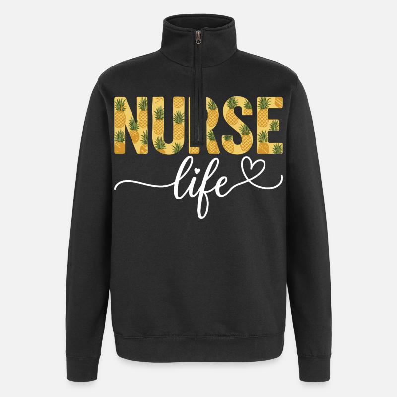 Infirmière, Vie d’infirmière - Sweat à zip 1/4 - noir