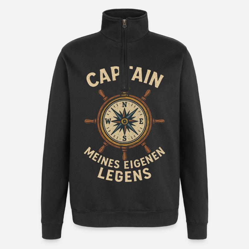 Capitaine Ma propre légende - Sweat à zip 1/4 - noir
