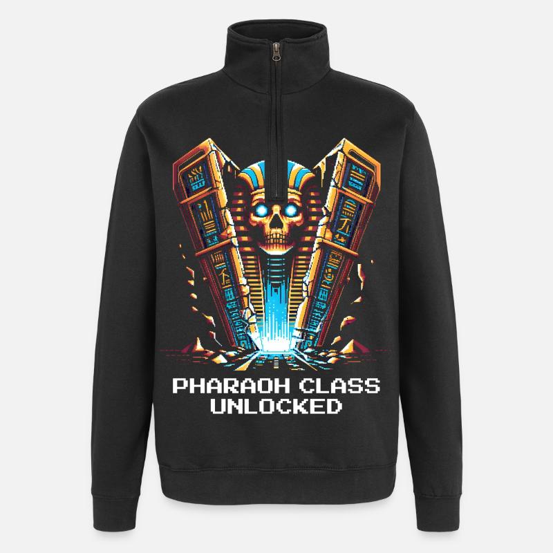 Pharaoh Class Unlocked | Egypt, RPG - Quarter-Zip Sweatshirt - black
