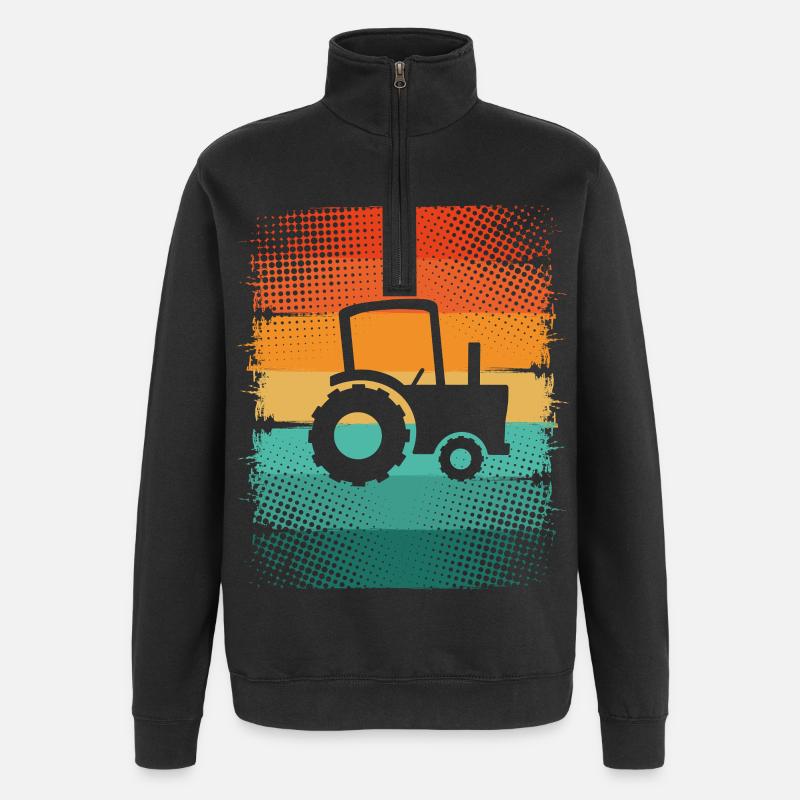 Traktor - Quarter-Zip-Sweatshirt - Schwarz