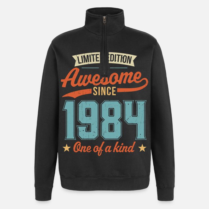 Genial seit 1984 - Quarter-Zip-Sweatshirt - Schwarz