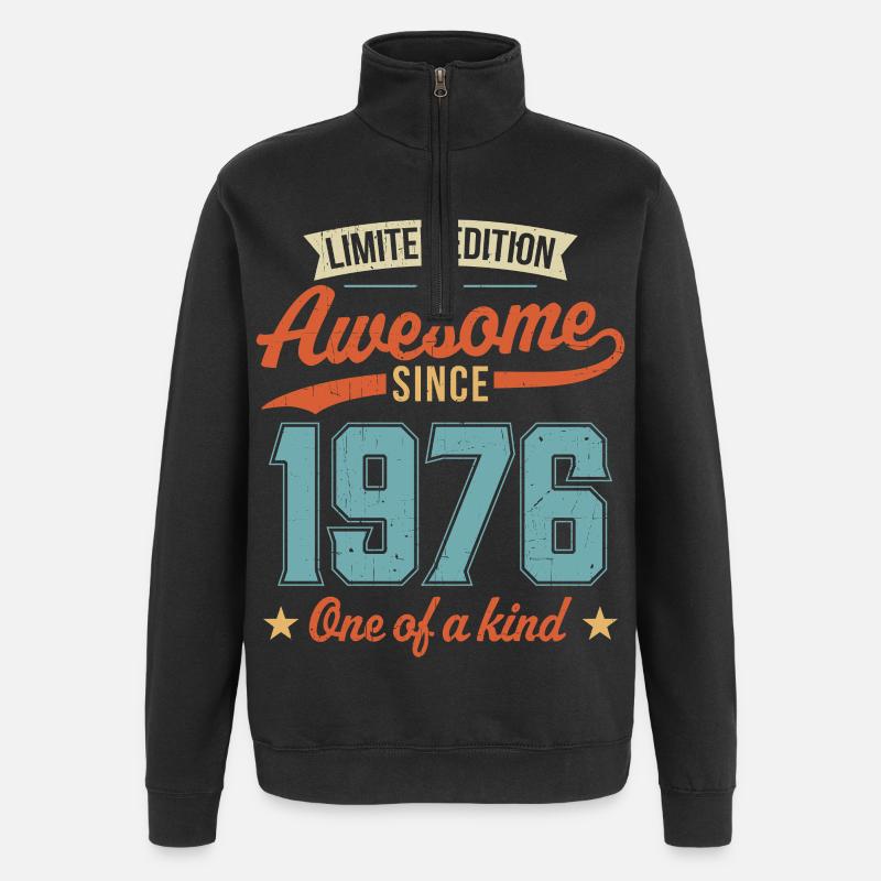 Awesome Since 1976 - Quarter-Zip Sweatshirt - black