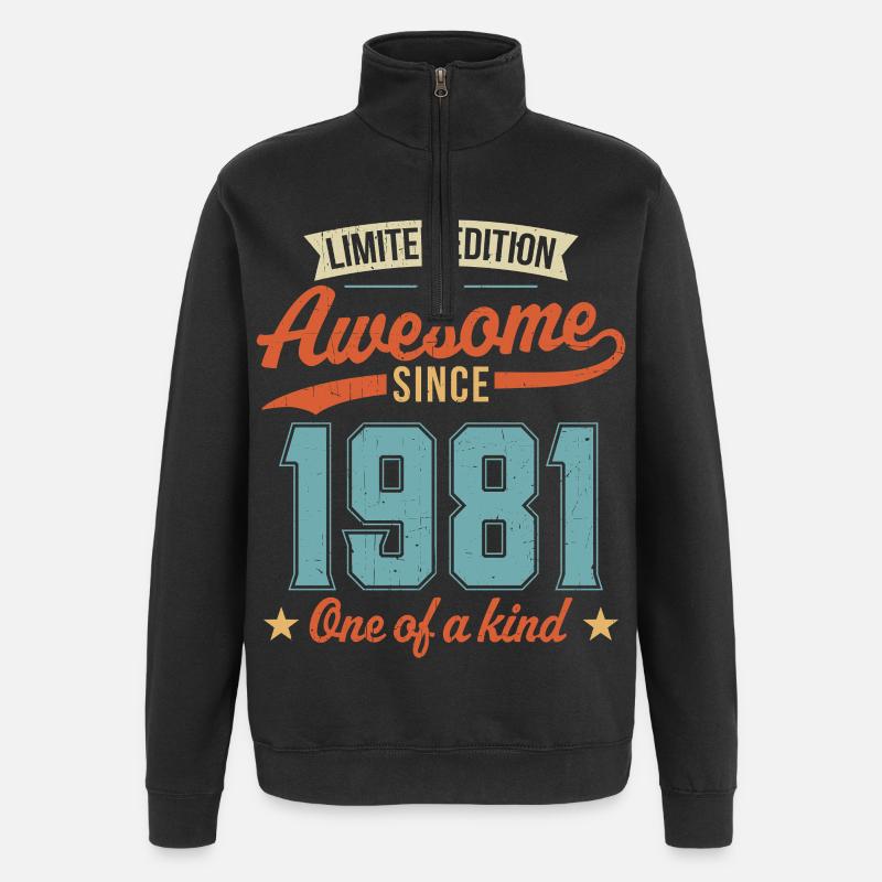 Awesome Since 1981 - Quarter-Zip Sweatshirt - black